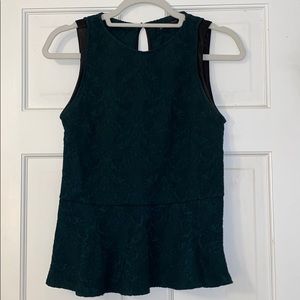 Dark Green Zara Peplum Top